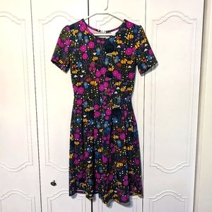 Bright, vivid floral dress with pockets! Purple, teal green, gold, blue 🌸🏵️🌺